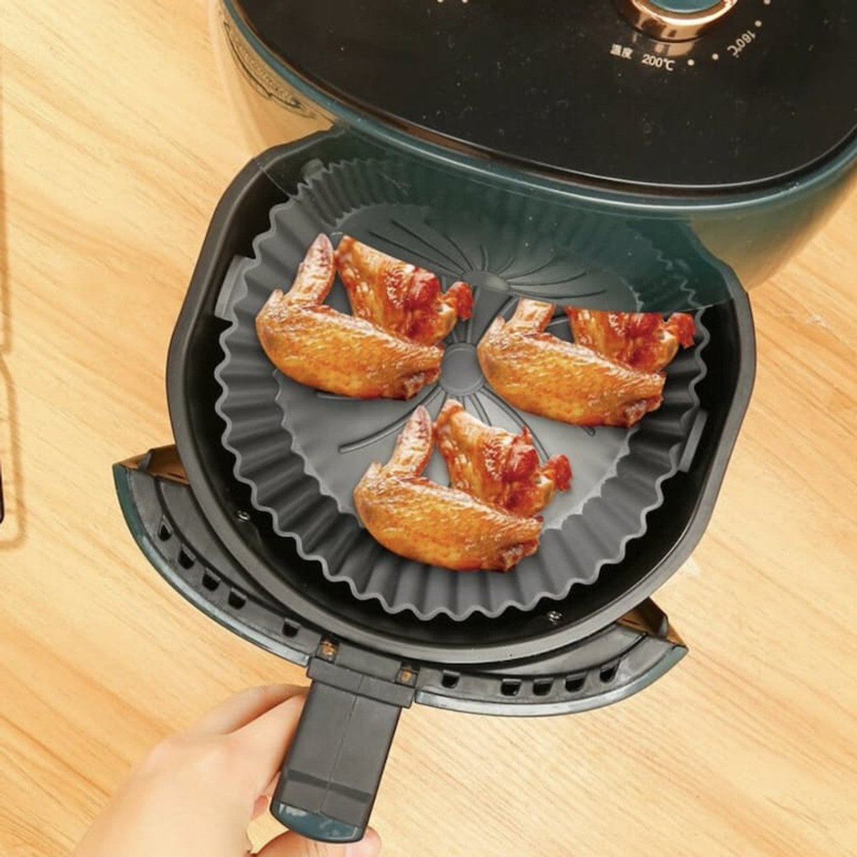 Air Fryer Silicone Liners Rectangle Air Fryer Basket Liners Reusable  Silicone Pot Air Fryer Accessories Random Color