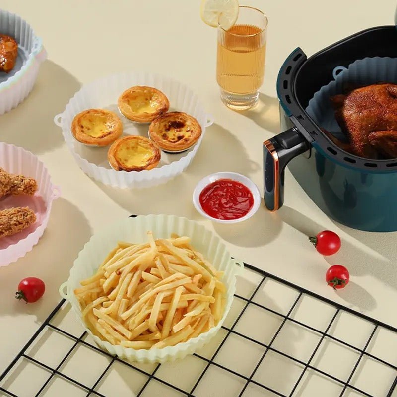 1/2pc Upgrade Your Air Fryer With These Reusable Silicone Pot Liners -  Perfect For Baking & Cooking