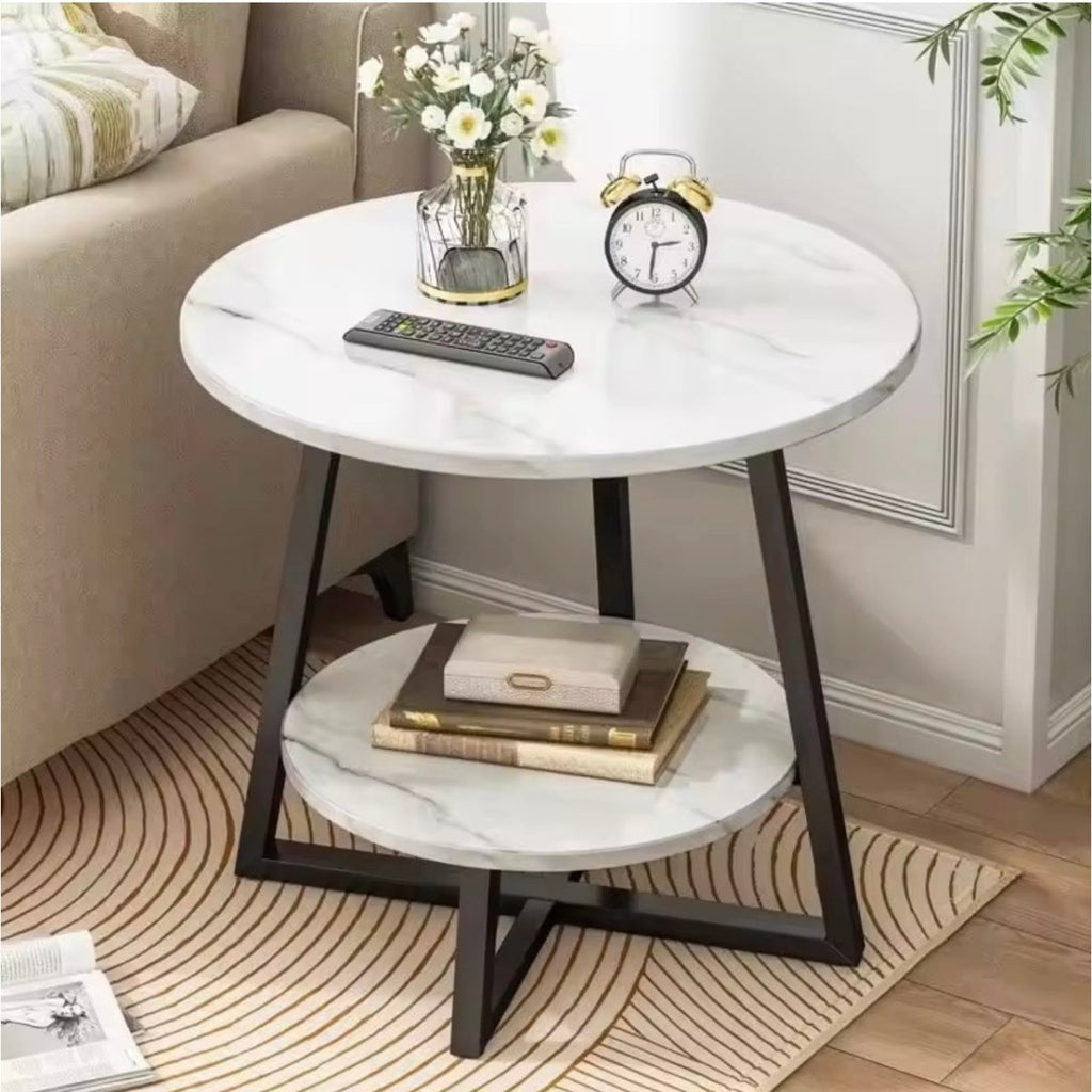 2 Layer Marble Side Table - Style Phase Home