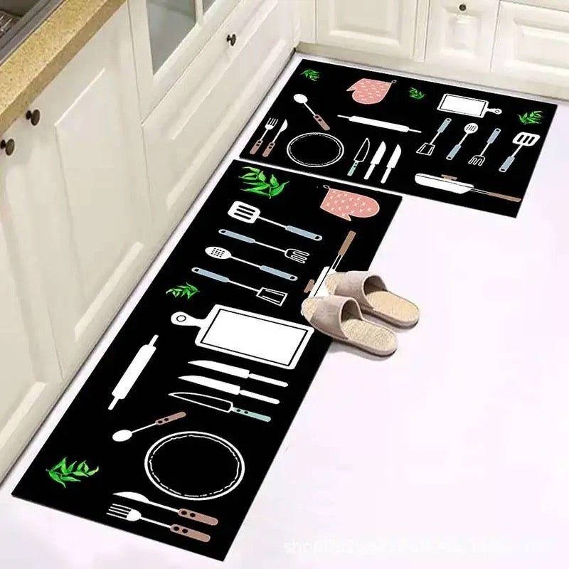 2PC Printed Kitchen/Bathroom Mat Set - Style Phase Home