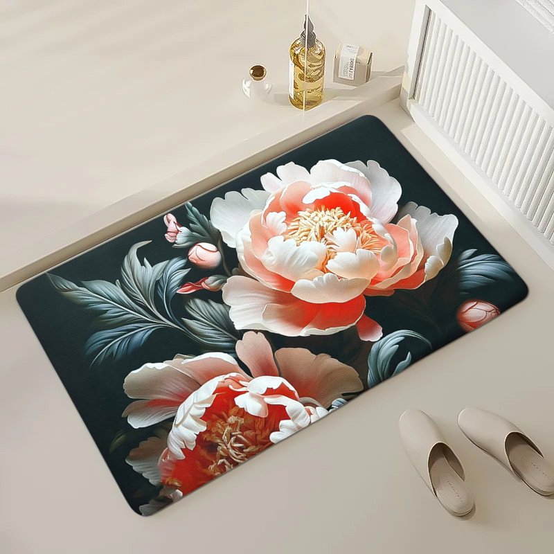 3D Vibrant Floral Bath Mat - 45 x 75 cm - Style Phase Home