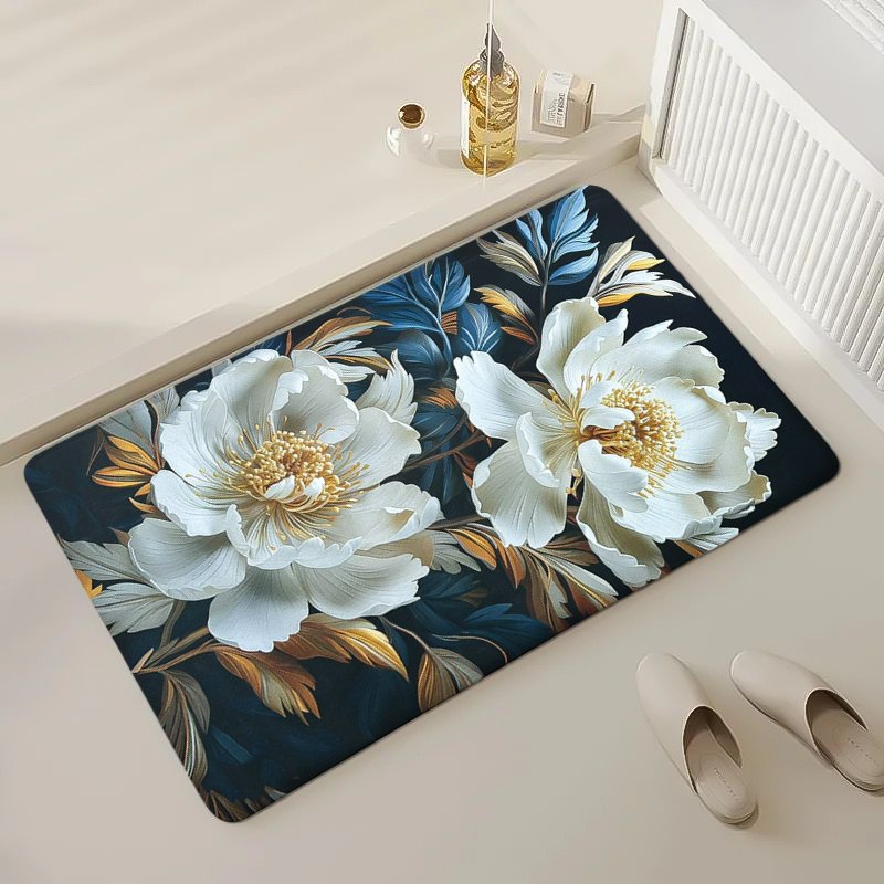 3D Vibrant Floral Bath Mat - 45 x 75 cm - Style Phase Home