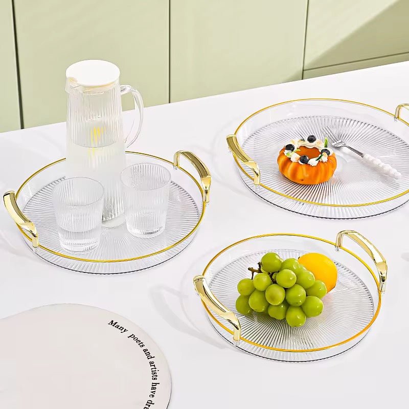 3PC Exquisite Acrylic Serving Tray Set - Round - Style Phase Home