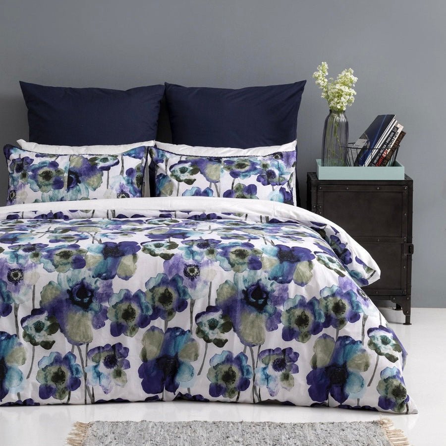 3PC Horrockses 144TC Polycotton Duvet Cover - Nigella - Style Phase Home