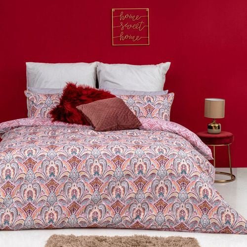 3PC Horrockses Reversible 144TC Polycotton Duvet Cover - Nahir Paisley - Style Phase Home