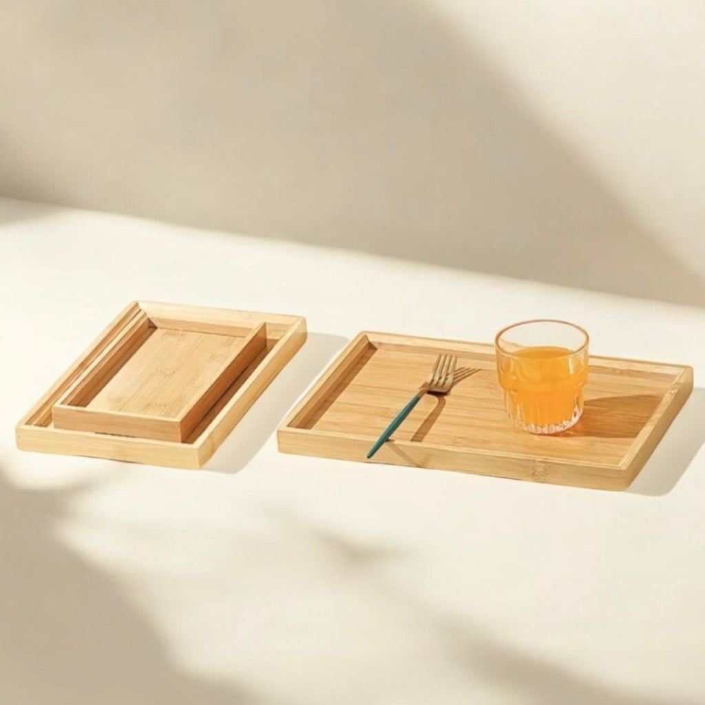 3PC Modern Wooden Serving Tray Set - Style Phase Home