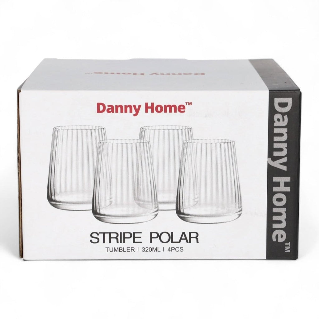 4PC Danny Home Modern Ribbed Flute Glass - Style Phase Home