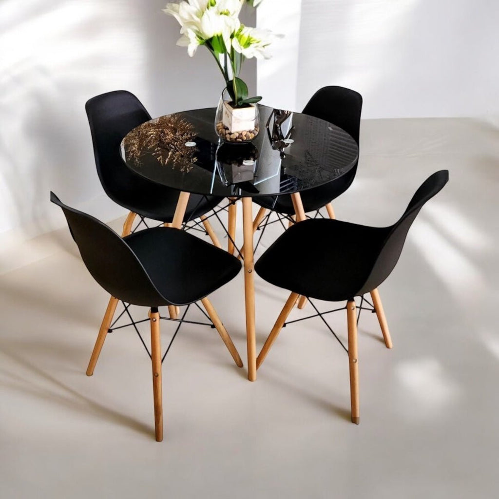 5PC Modern Nordic Dining Table & Chair Set - Style Phase Home