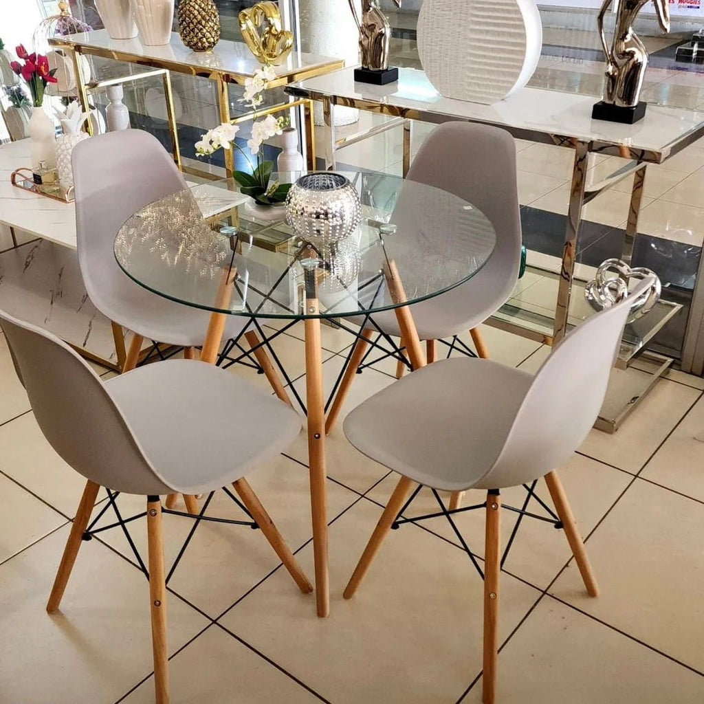 5PC Modern Nordic Dining Table & Chair Set - Style Phase Home