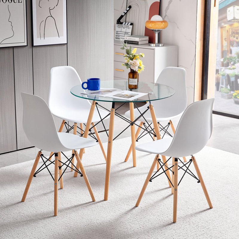 5PC Modern Nordic Dining Table & Chair Set - Style Phase Home