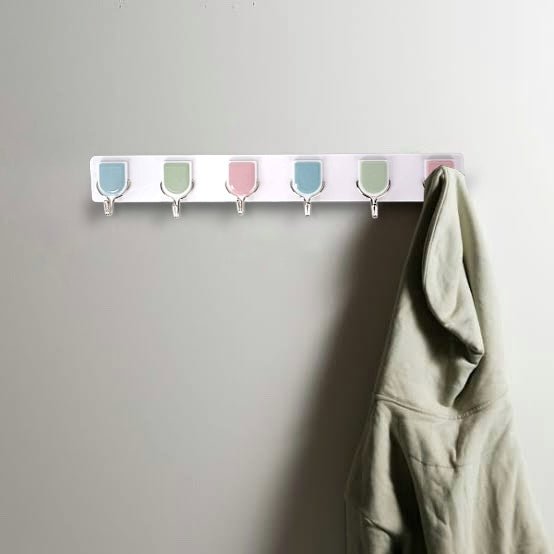 6 Hook Multicolour Wall Hook - Style Phase Home