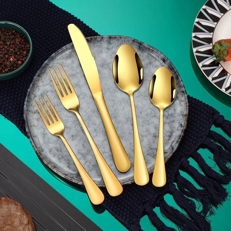 6 PC Gold Table Spoon - Style Phase Home