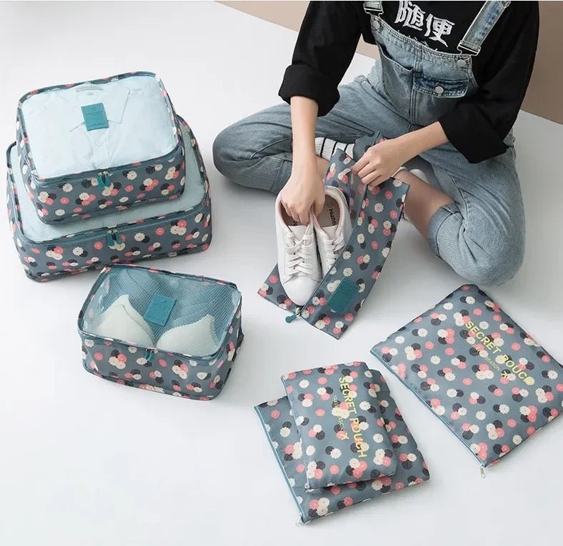 6PC Printed Travel Packing Cube Set - Style Phase Home