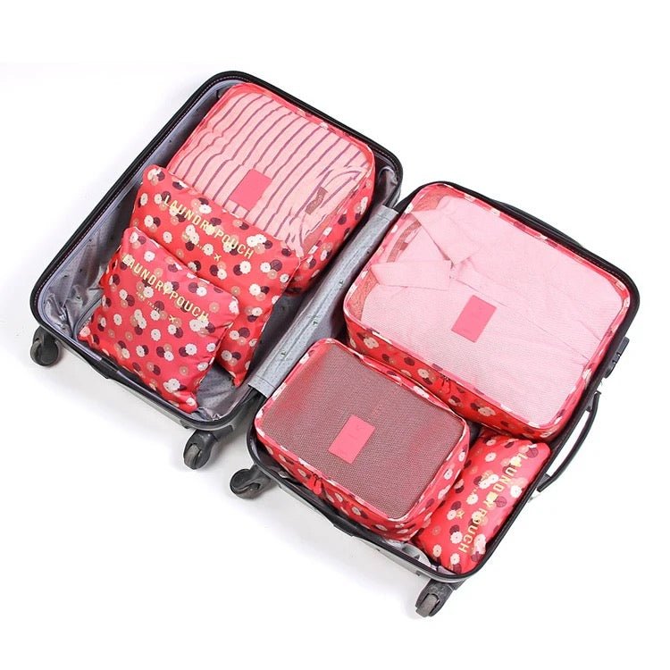 6PC Printed Travel Packing Cube Set - Style Phase Home