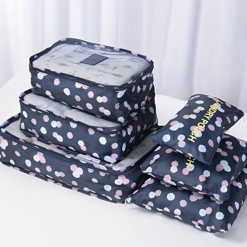 6PC Printed Travel Packing Cube Set - Style Phase Home