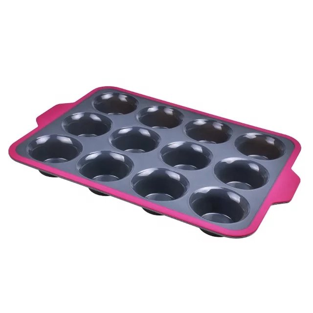 Danny Home 12 Cup Silicone Muffin Pan - Reinforced Frame - Style Phase Home