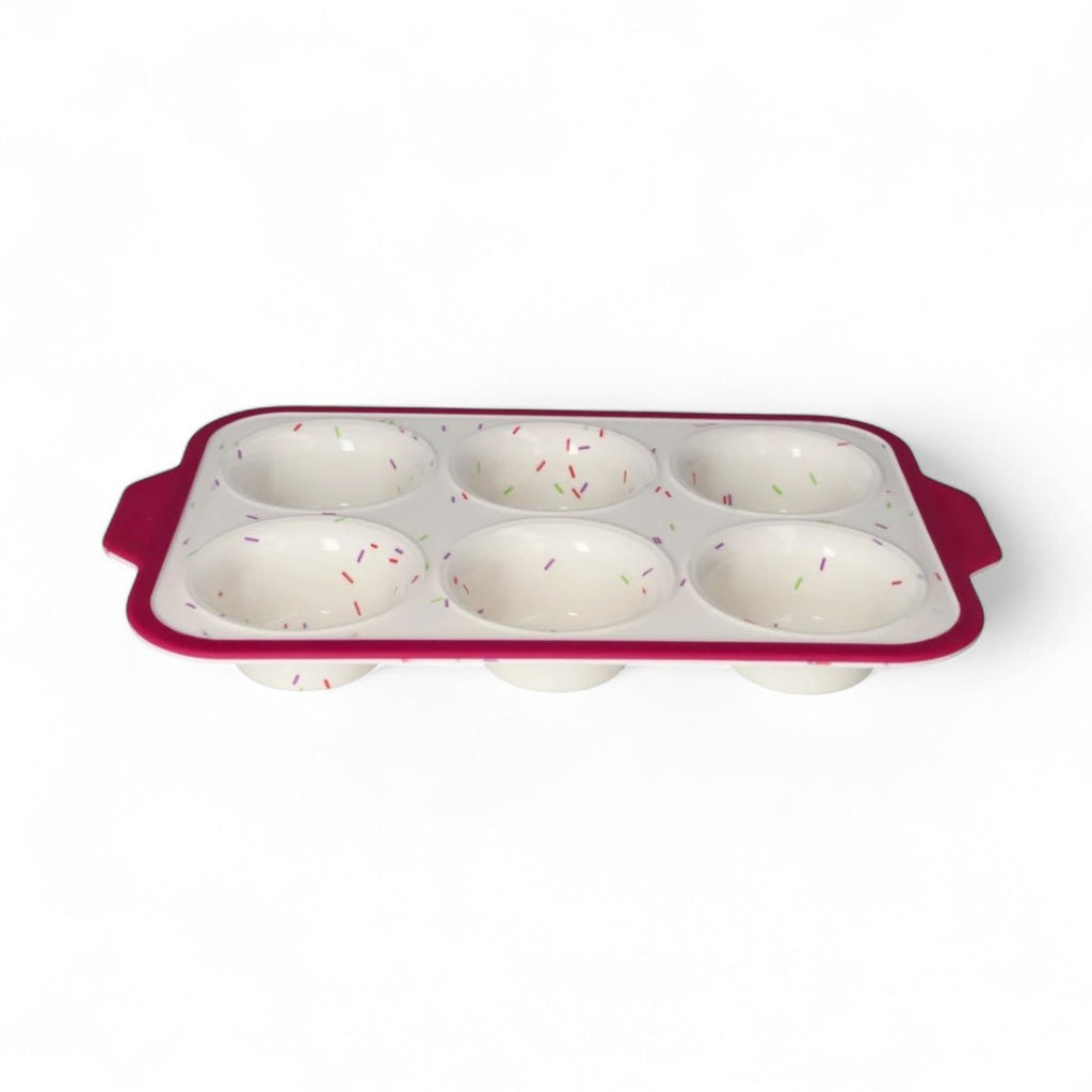 Danny Home 6 Cup Silicone Sprinkle Muffin Pan - Reinforced Frame - Style Phase Home