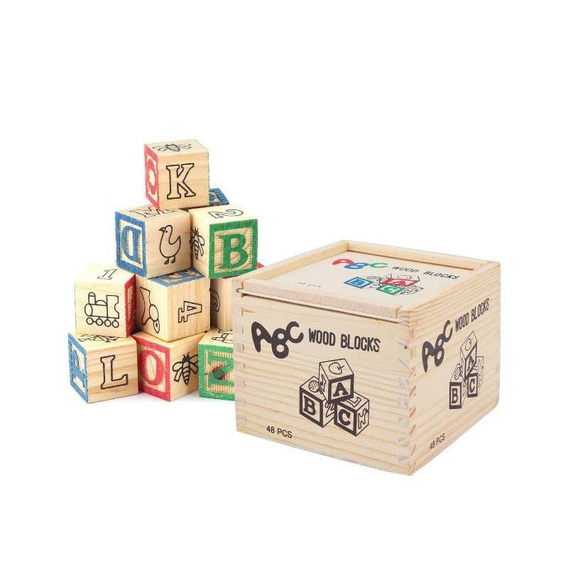 Educational ABC Wood Block Alphabet Toy - Style Phase Home