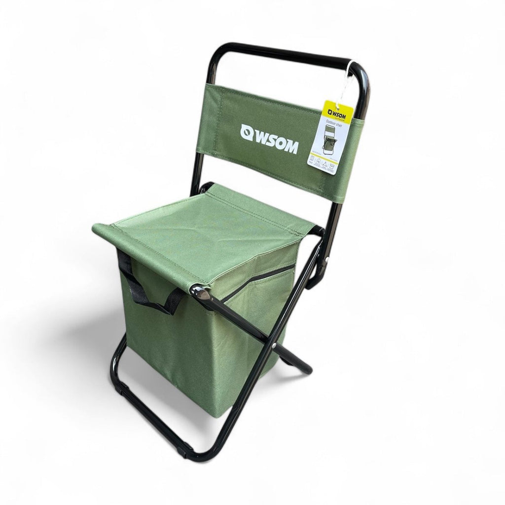 Foldable Camping Stool With Insulated Cooler Box - Style Phase Home