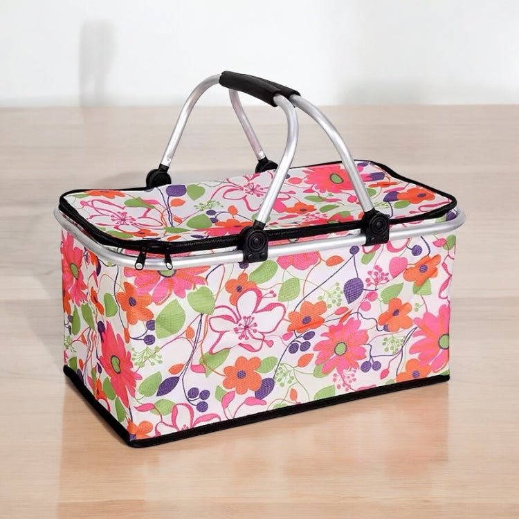 Foldable Insulated Picnic Basket With Handle - Style Phase Home