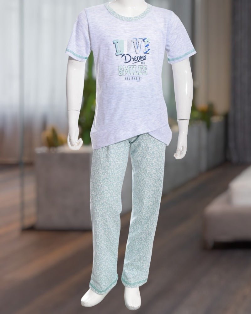 Girl's Grey Love, Dreams & Smiles Pyjama - Style Phase Home