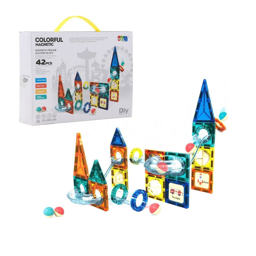 Kid Toy Magnetic Pipeline Building Blocks - 72 Piece - Style Phase Home