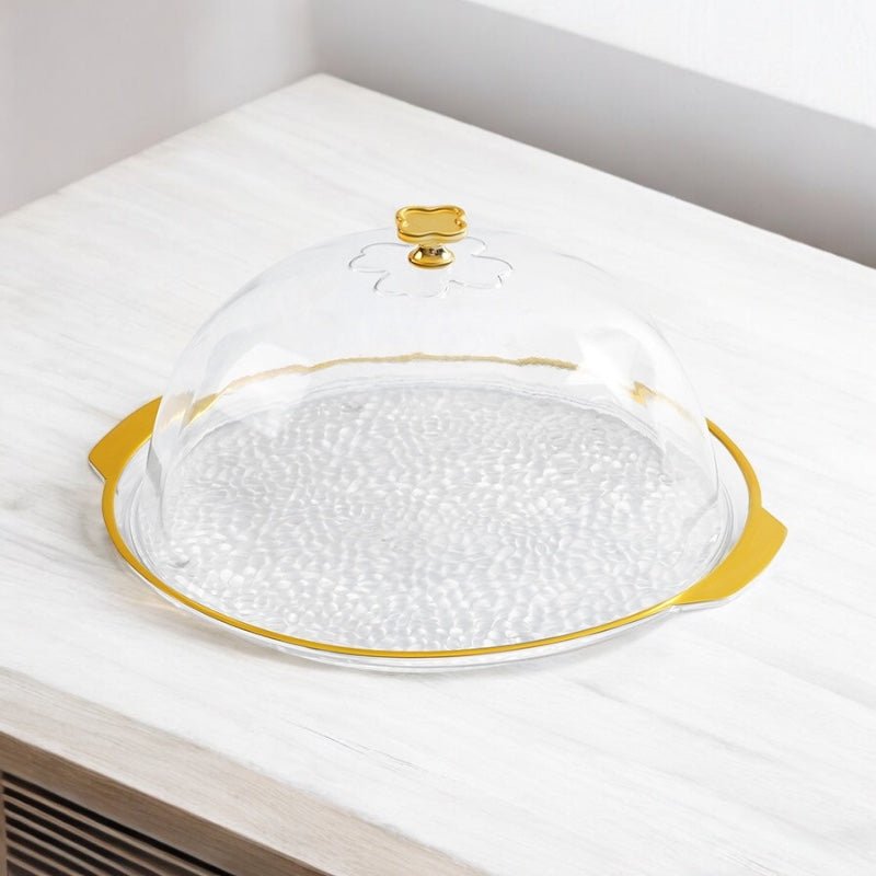 Lux Clover Acrylic Cake Dome & Tray - Round - Style Phase Home