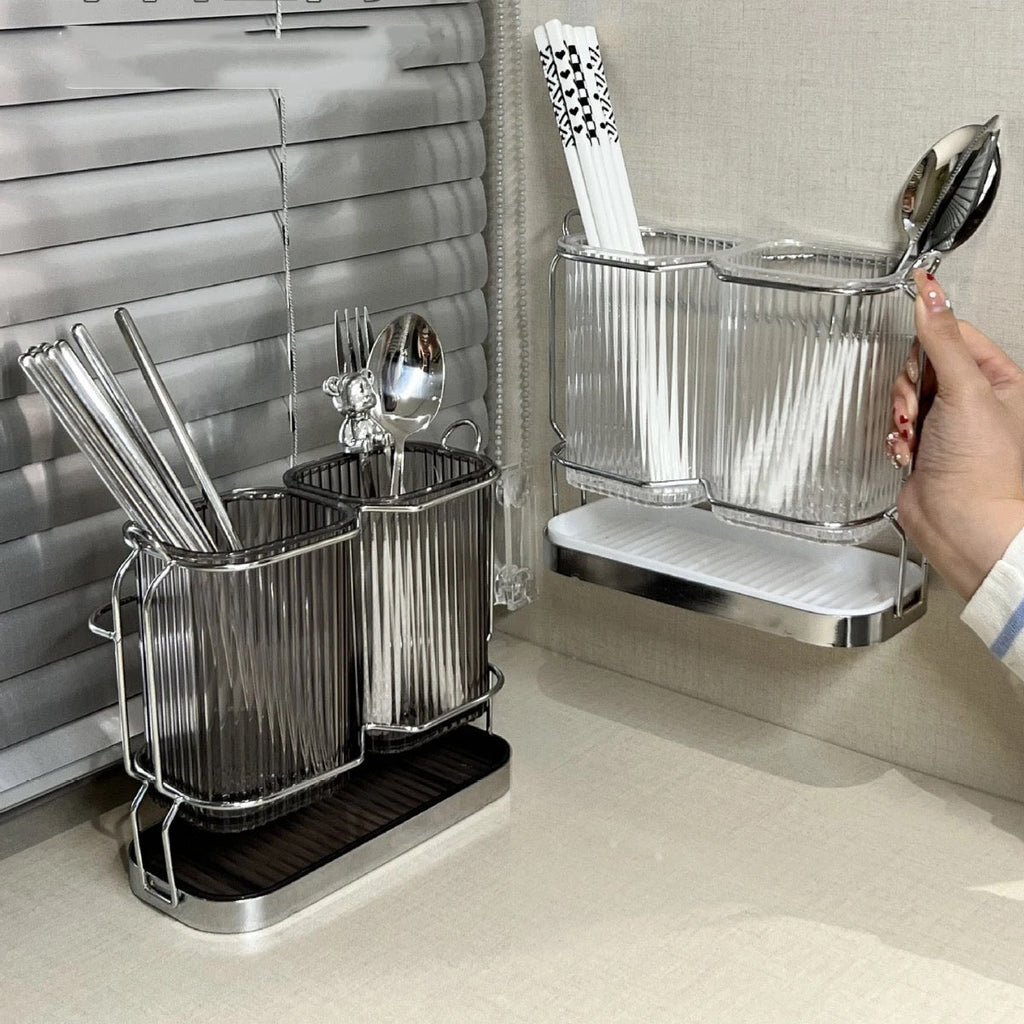 Lux Silver Leaf Utensil Holder & Drainer - Style Phase Home