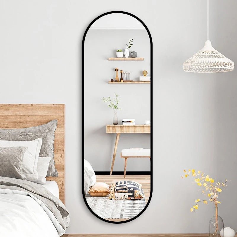 Modern Oval Rounded Frame Mirror - 100 x 30 cm - Style Phase Home