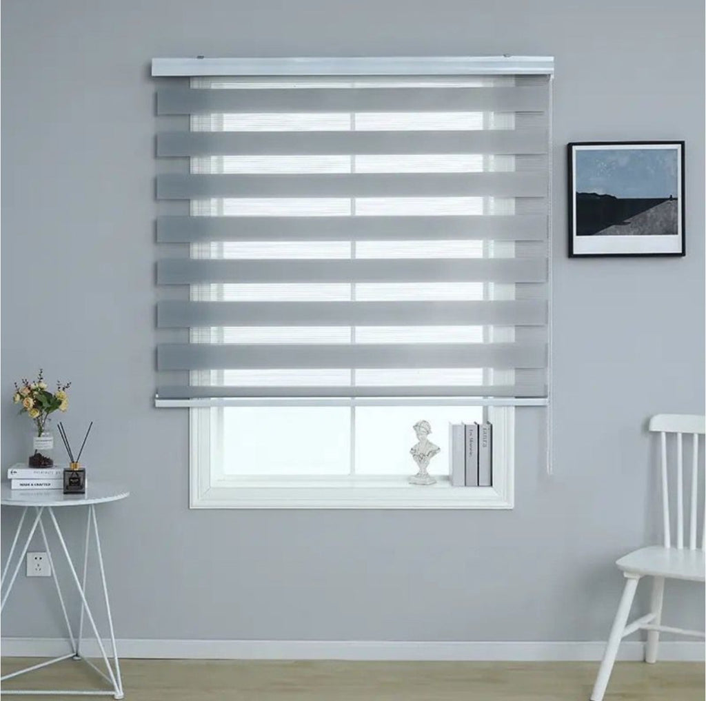 Modern Roller Zebra Blinds - Grey - Style Phase Home