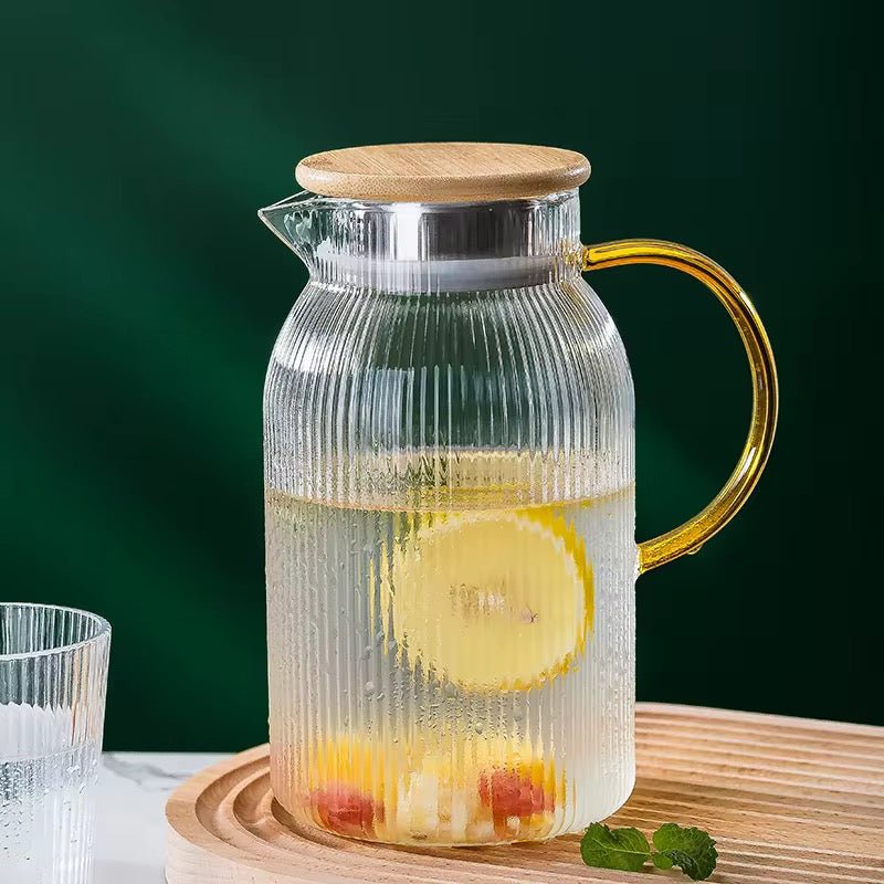 Ribbed Borosilicate Glass Pitcher - 1.8 Litre - Style Phase Home