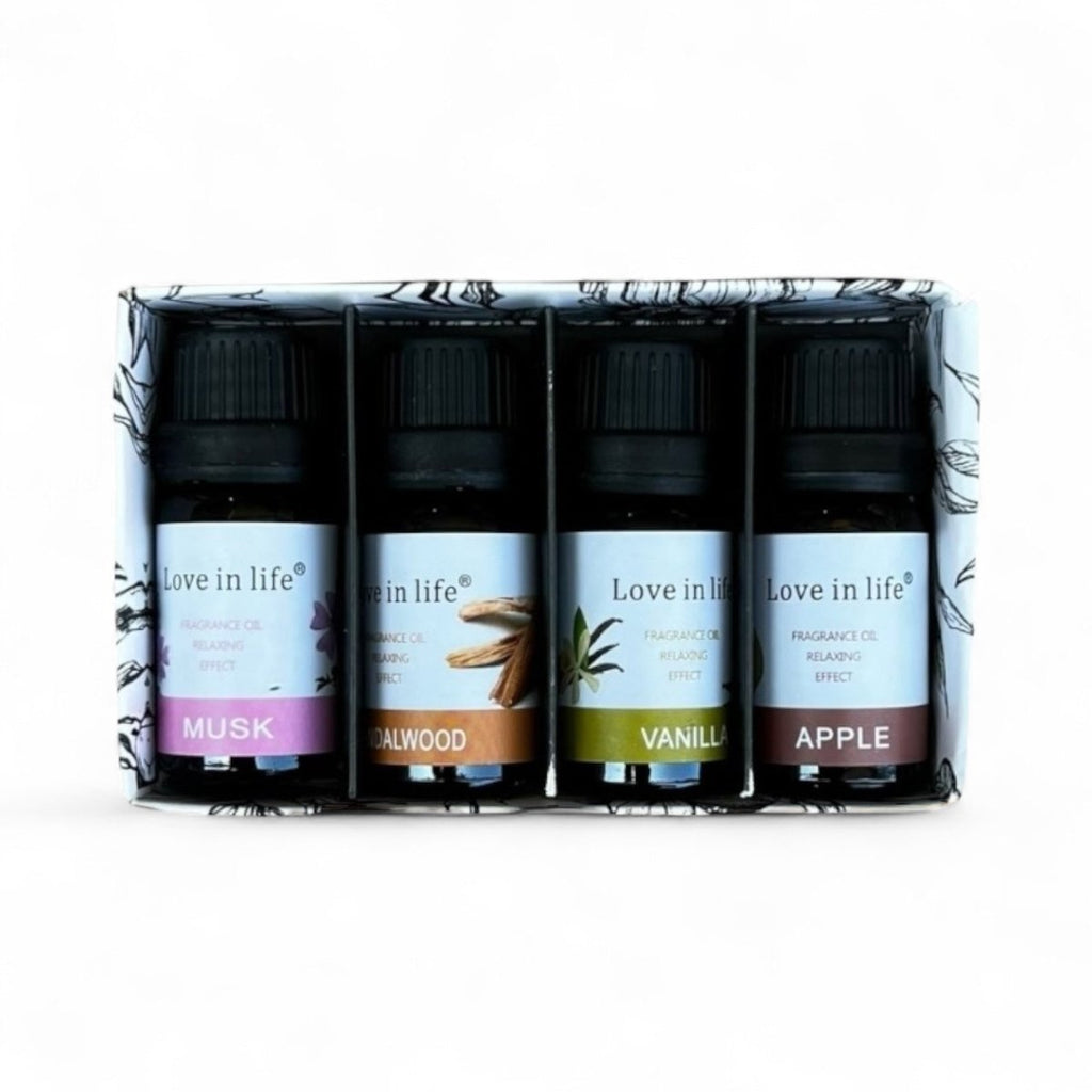 Set of 4 Assorted Fragrance Essential Oil Gift Set - 10ml - Style Phase Home