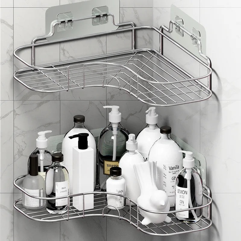 Stainless Steel Bathroom Corner Storage Caddy - Style Phase Home