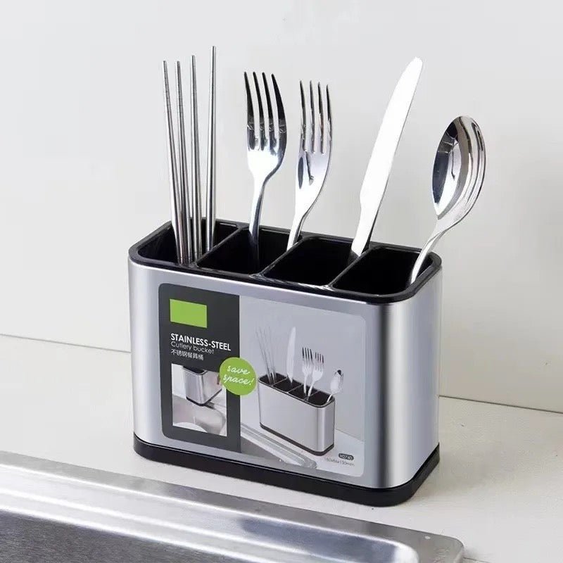 Stainless Steel Cutlery Storage & Drainer - Style Phase Home