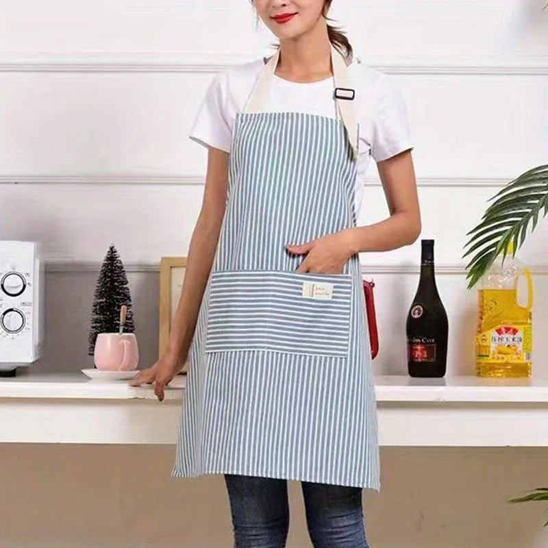 Striped Kitchen Apron With Pockets - Style Phase Home