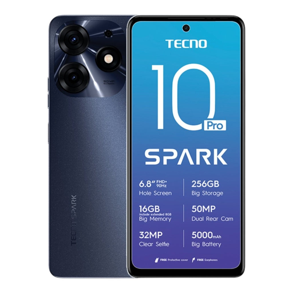 Tecno Spark 10 Pro Dual Sim 256GB - Black - Certified Refurbished - Style Phase Home