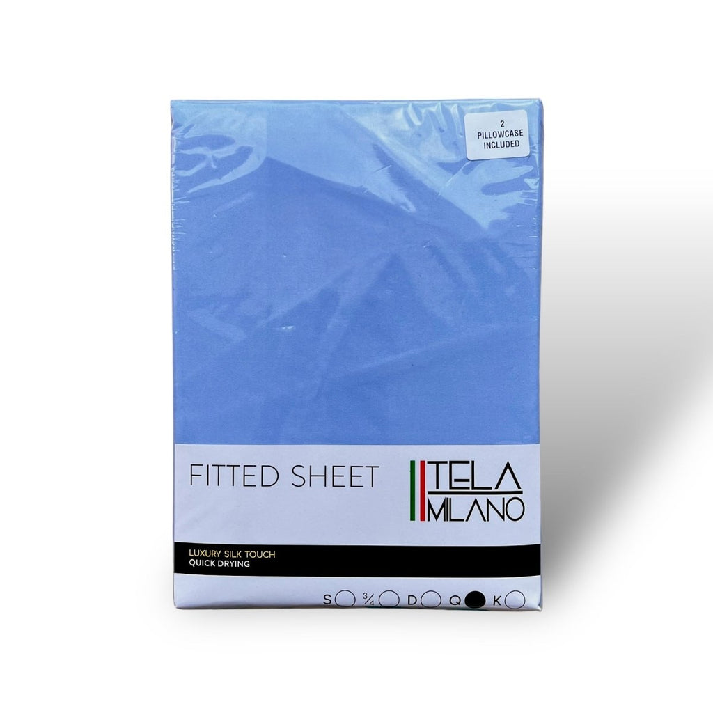 Tela Milano Microfibre Fitted Sheet + 2 Free Pillowcase - Double - Style Phase Home