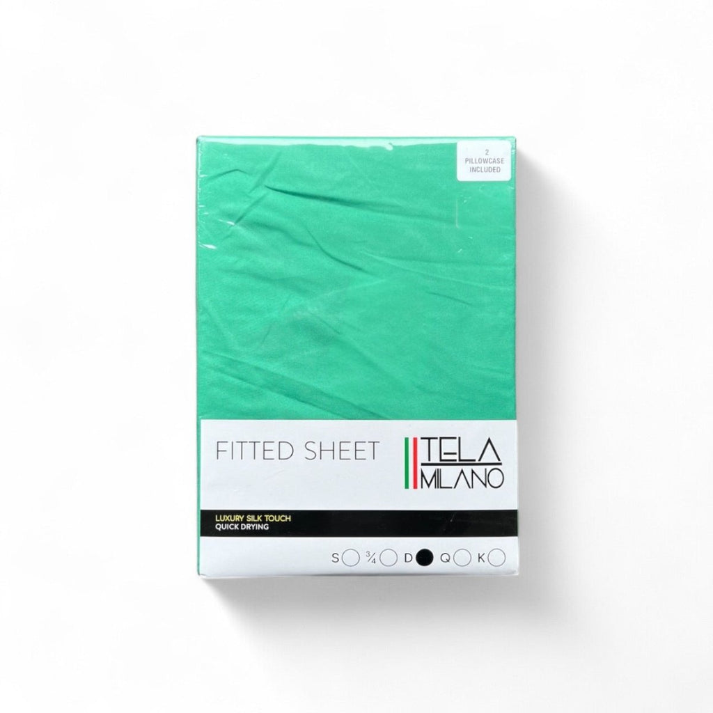 Tela Milano Microfibre Fitted Sheet + 2 Free Pillowcase - Double - Style Phase Home