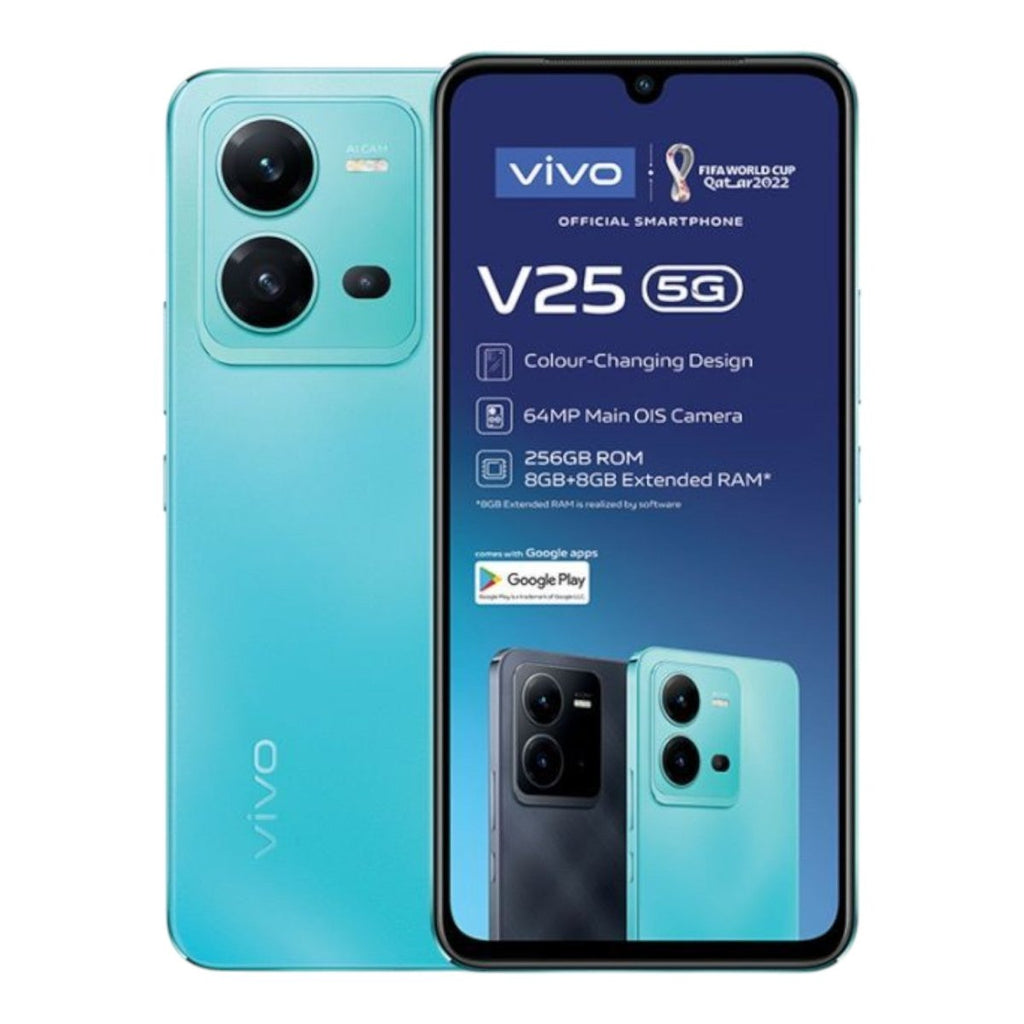 Vivo V25 5G Dual Sim 256GB - Aqua Blue - Certified Refurbished - Style Phase Home