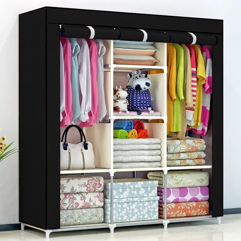 Wardrobe Storage Rack/Organizer With Cover - Style Phase Home