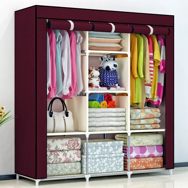 Wardrobe Storage Rack/Organizer With Cover - Style Phase Home