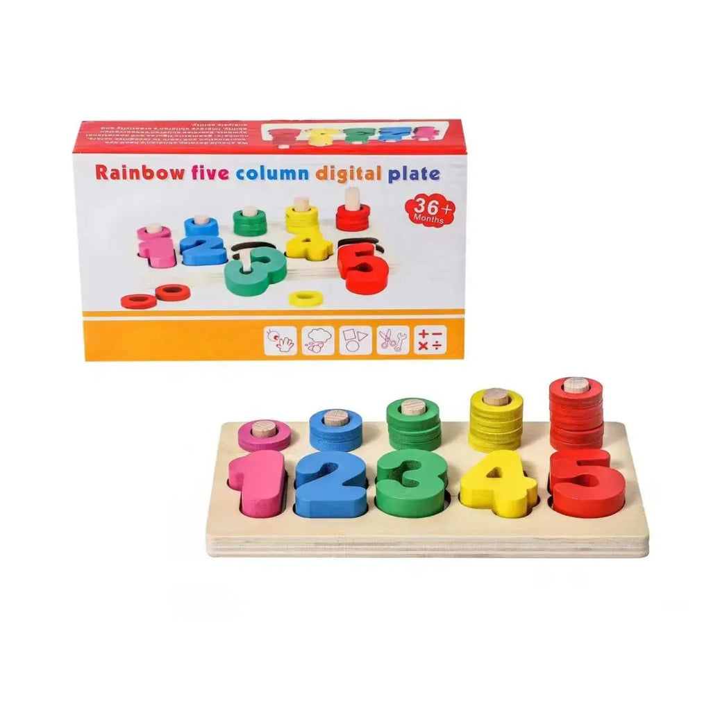 Wooden Number & Shape Puzzle Toy - Style Phase Home