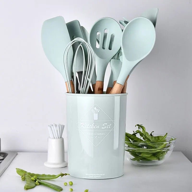 12 Piece Silicon Utensil Set - Round - Style Phase Home