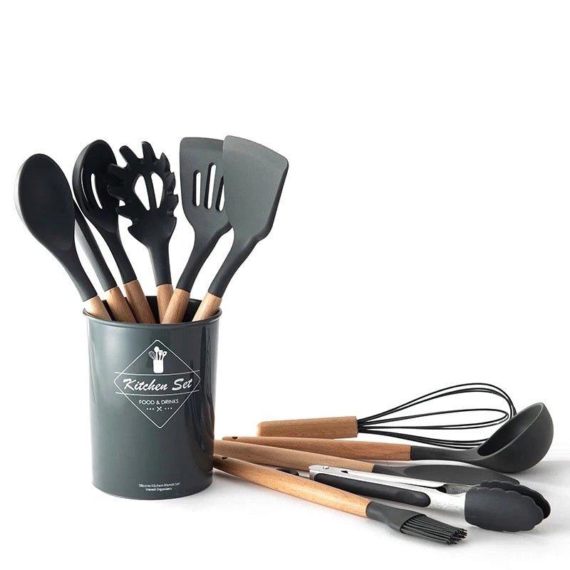 12 Piece Silicon Utensil Set - Round - Style Phase Home