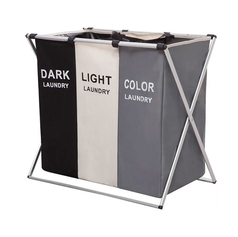 3 Compartment Colour Divided Laundry Basket - Style Phase Home