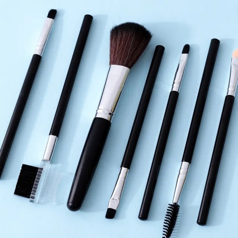 7 Piece Black Makeup Brush Set - Style Phase Home