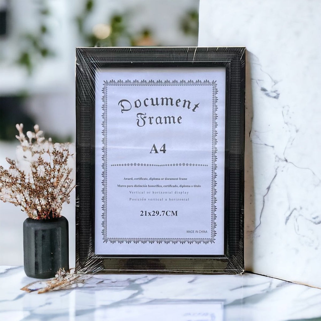 A4 Document Frame With Stand & Hook Placement - Style Phase Home