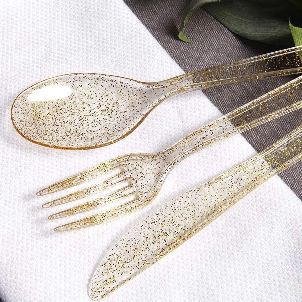 Disposable Glitter Cutlery - Pack of 24 - Style Phase Home