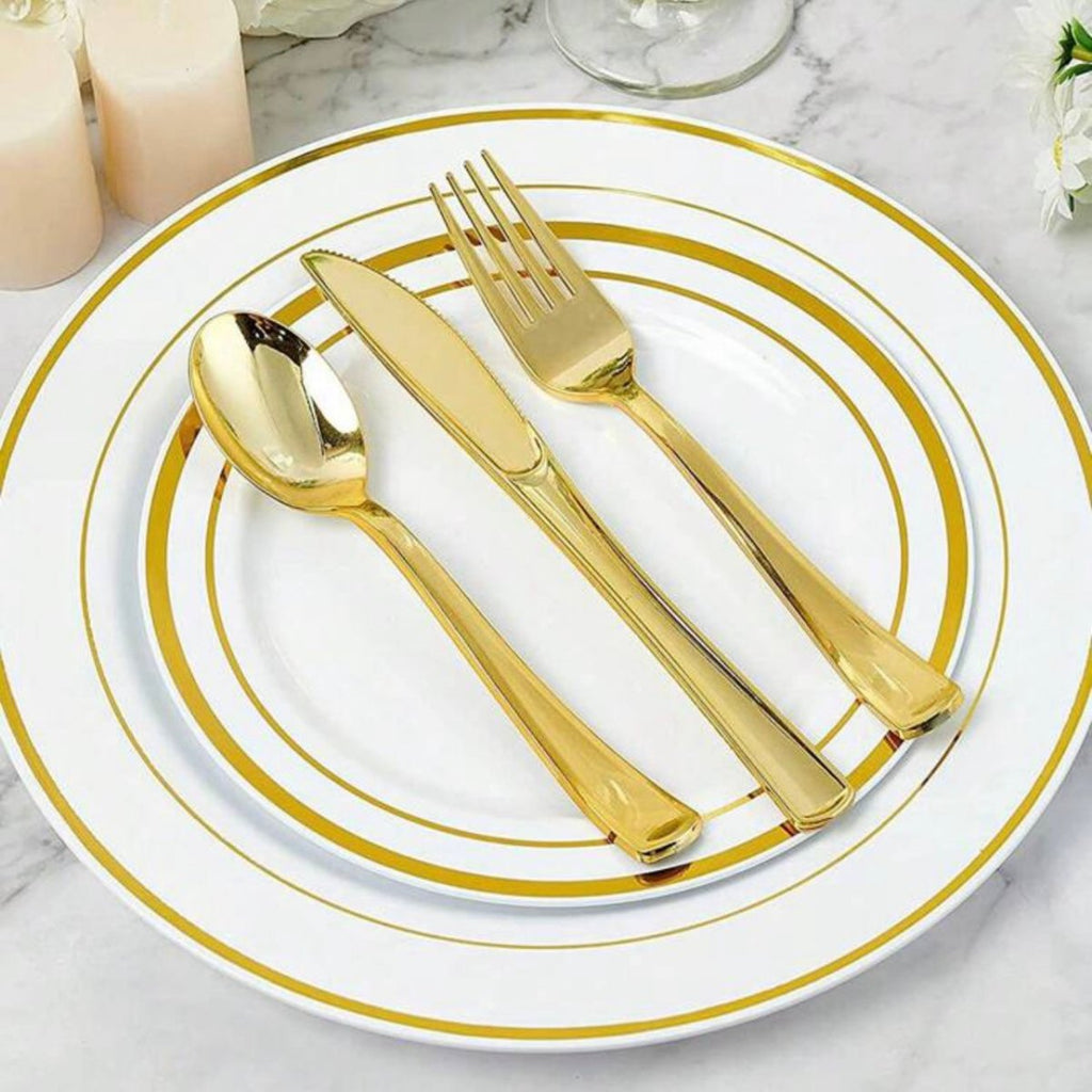 Gold Plastic Cutlery- Pack of 12 - Style Phase Home