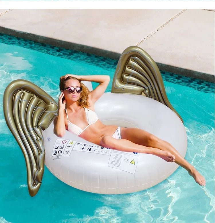 Golden Angel Wings Inflatable Swimming Ring - Style Phase Home